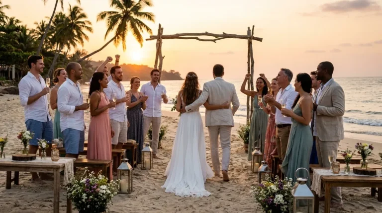 Cerimônia na praia ao pôr do sol: o cronograma que funciona